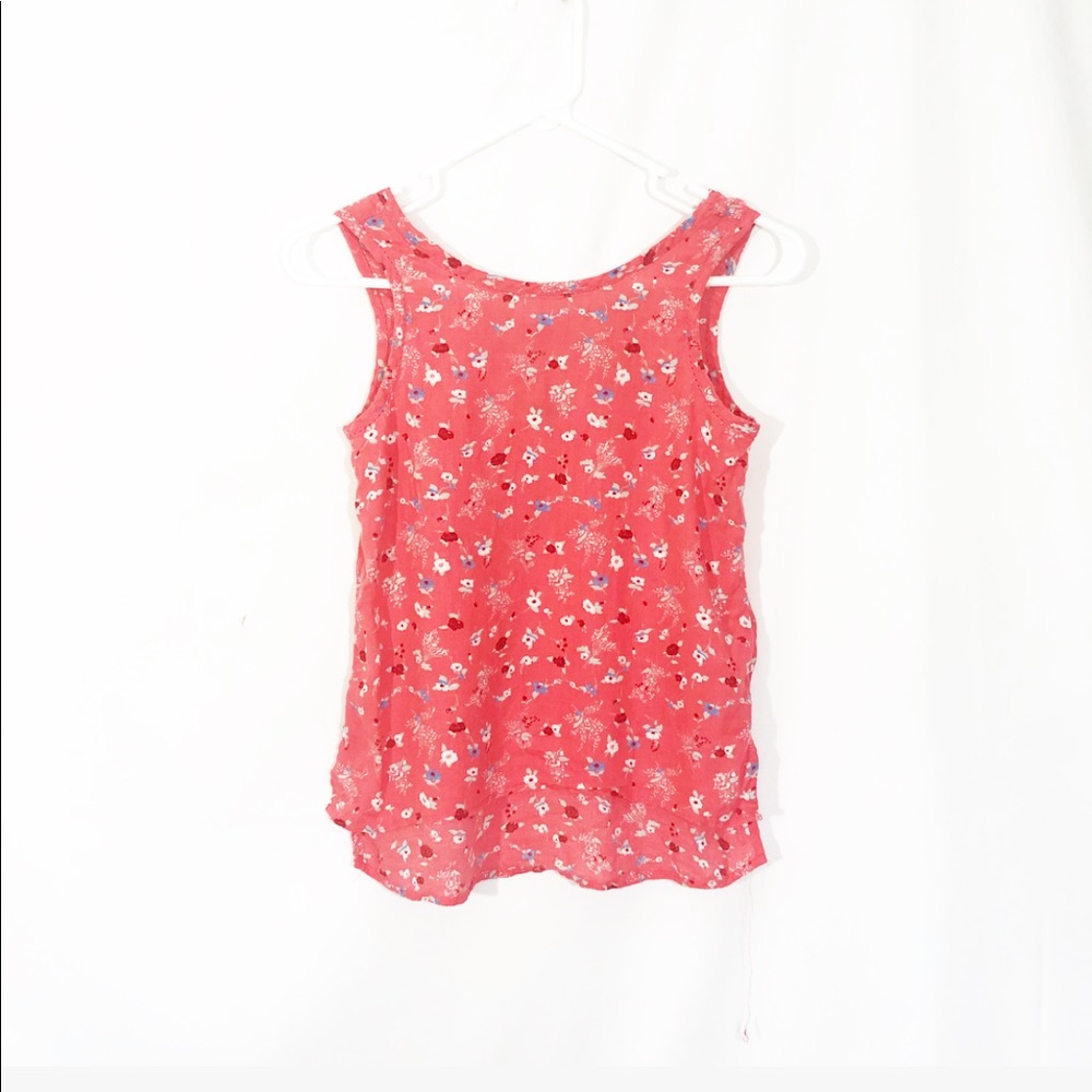 OLD NAVY RED FLORAL HI-LOW TANK TOP